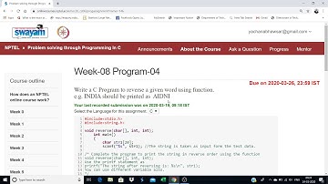 Problem Solving through Programming in C week 8 programs nptel 2020
