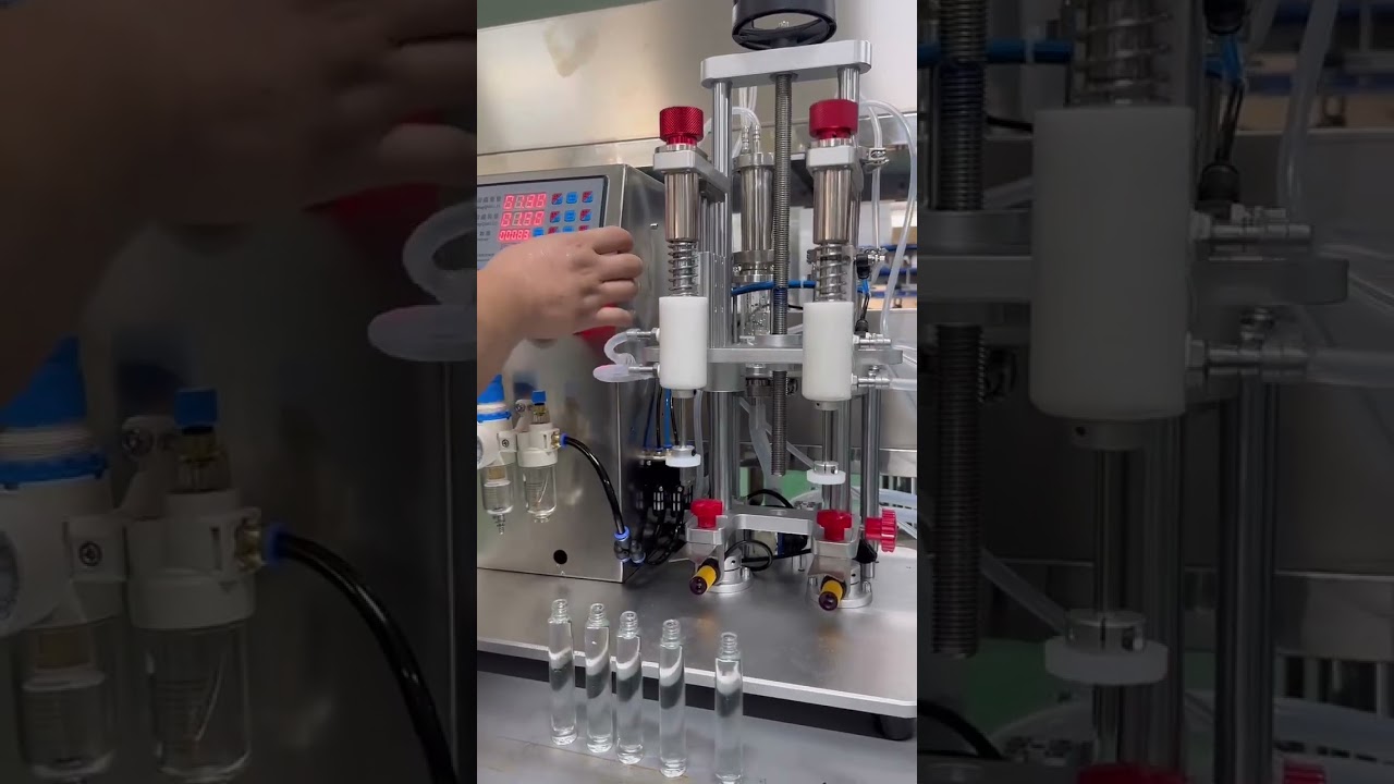 Tabletop perfume vacuum filling machine with 2 nozzles Sinparto GZL-80