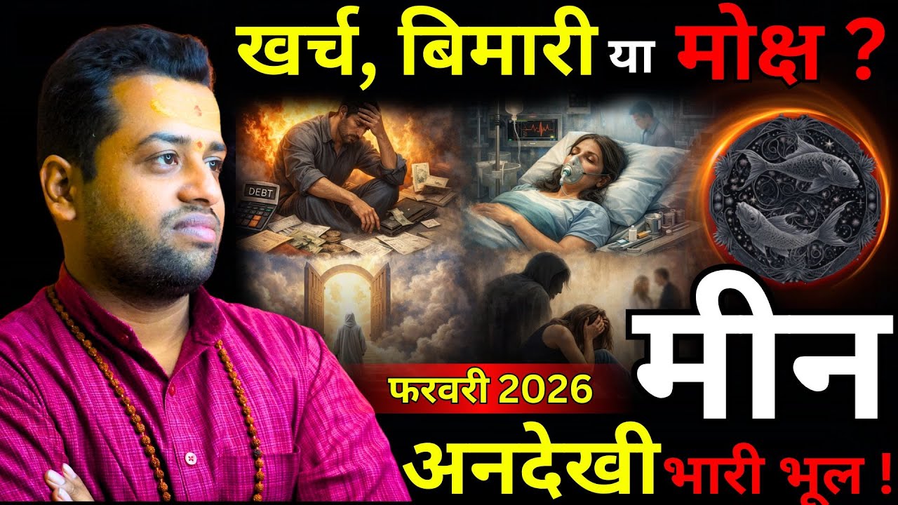 फरवरी 2026 मीन राशि: विदेश, व्यय और आध्यात्म का संगम meen rashi february 2026 masik rashifal