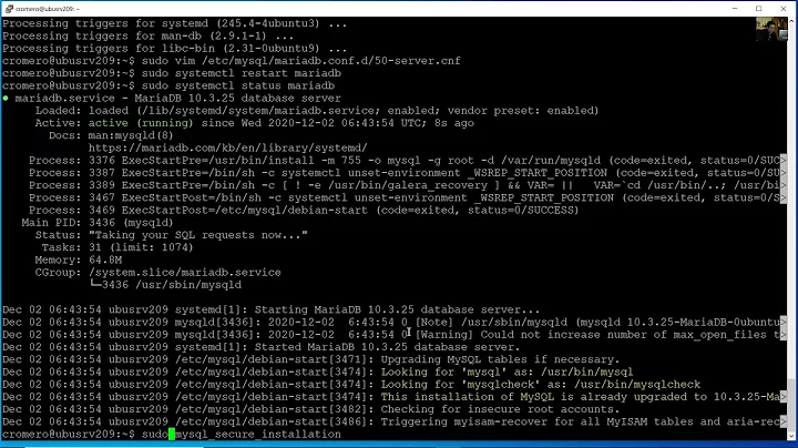 Install MariaDB - Ubuntu Server 20.04