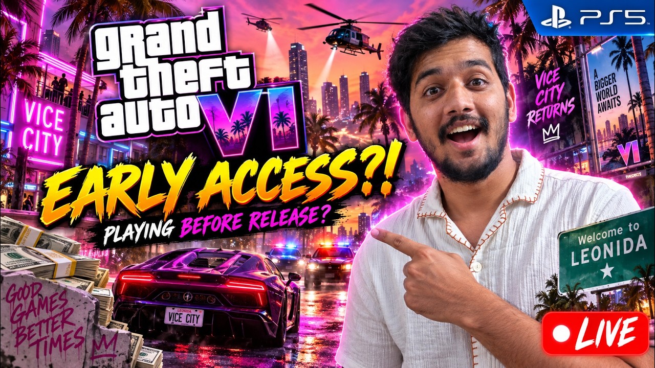 Video thumbnail for GTA VI EARLY ACCESS?! 😱 Getting Ready for GTA 6 | GTA V PS5 LIVE 🔴#GTAVI #GTA6 #GTAV #GTA5#GTAOnline