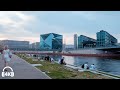 Berlin Cycling in Summer 2020 along the river, Spree, Paul Loebe Building [4K] ASMR