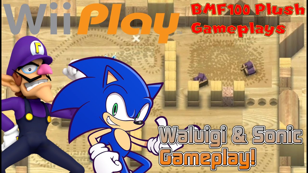BMF100 Plush Gameplays: Waluigi & Sonic Wii Play Gameplay!