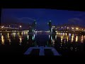 Проход Санкт-Петербурга на яхте ночью.