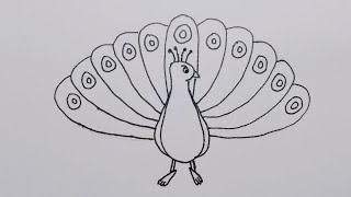 Cara Menggambar Merak Dengan Mudah || How o draw a Peacock easily