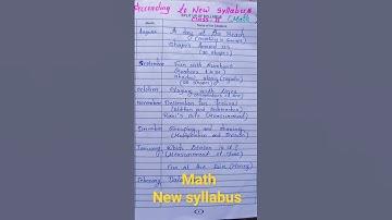 Class 2 math new syllabus split up ...kvs