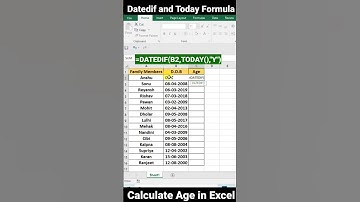 Calculate Age in Excel ☺️🔥🔥|| Age Calculator || #agecalculation #shorts #youtubeshorts