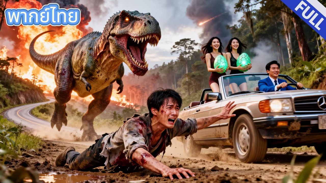 ครอบครัวขึ้นปี๊บพบไดโนเสาร์โดยบังเอิญเพื่อหาเงินขโมยไขไดโนเสาร์ เพื่อเอาเวลาหนีเลยทิ้งลูกชายไว้บนทาง