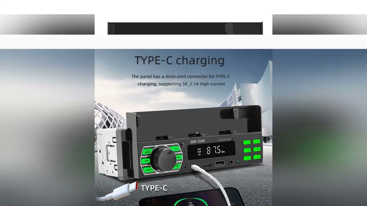 ?Stable Phone Mount Integrated Reverse Polarity Protection Radio LED 7-Color Backlight Audio ?45Wx4