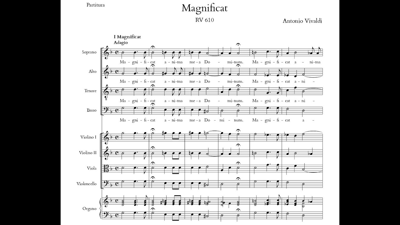 MAGNIFICAT (RV 610) by Antonio Vivaldi {Audio + Full score} - YouTube
