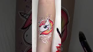 The unicorn was finally captured by me # Painting # Children's Face Painting # Unicorn