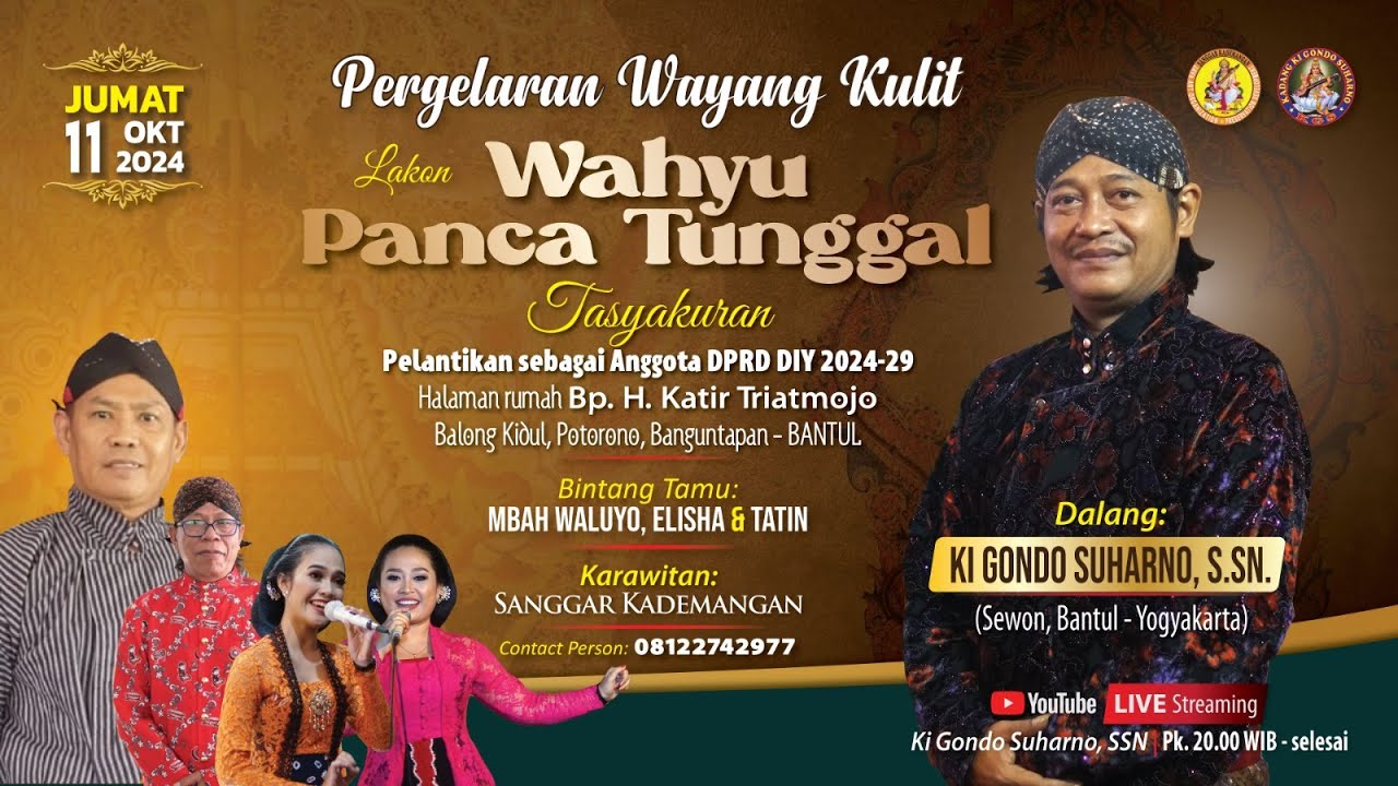 🔵 LIVE WAYANG DALANG KI GONDO SUHARNO S.SN BINTANG TAMU : TATIN THITHOT & ELISHA OA, & MBAH WALUYO