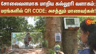 சோலைவனமாக மாறிய கல்லூரி வளாகம்; மரங்களில் QR CODE வைத்து அசத்தும் மாணவர்கள்! | Puducherry