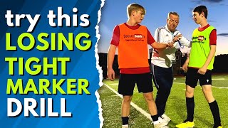 SoccerCoachTV - Try this intense drill for Losing Tight Markers. screenshot 5