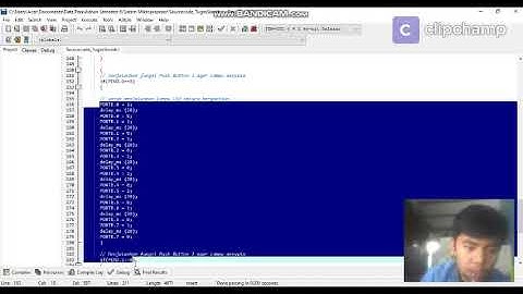Running LED dengan menampilkan output pada LCD menggunakan Mikrokontroller ATMega8535