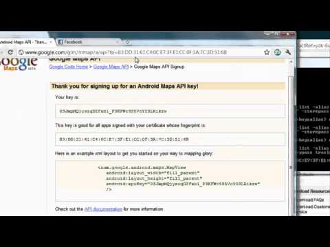 Android Tutorial & Lessons 29: Finish setting up Google API with key code