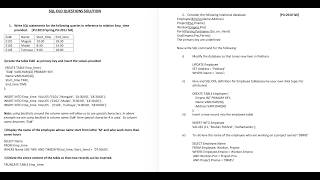 SQL Questions Solution 🔥 | PU Exam Preparation 💯 | Easy &amp; Fast