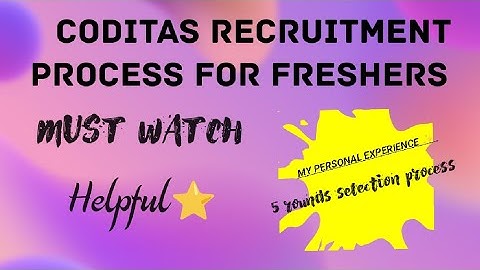 Complete coditas recruitment process very useful✨