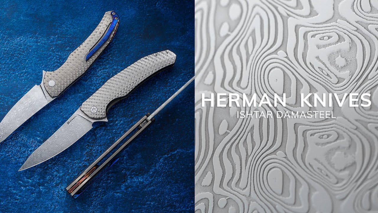 Buy FOLDING KNIFE FOLDER ISHTAR #0685 DAMASTEEL HALF DRESS HERMAN
