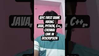 👨‍💻 Software Developer Jobs at IDFC FIRST Bank | Java, Python, C++ | Apply Fast!