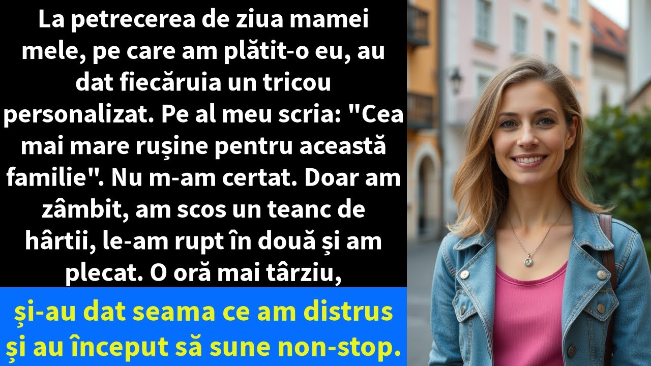 La petrecerea de ziua mamei mele, pe care am plătit-o eu, au dat fiecăruia un tricou personalizat.