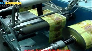 online inkjet printing on sticker label pouch rolls,  mrp date coding on winding doctoring machine