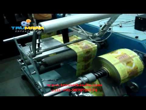 online inkjet printing on sticker label pouch rolls,  mrp date coding on winding doctoring machine