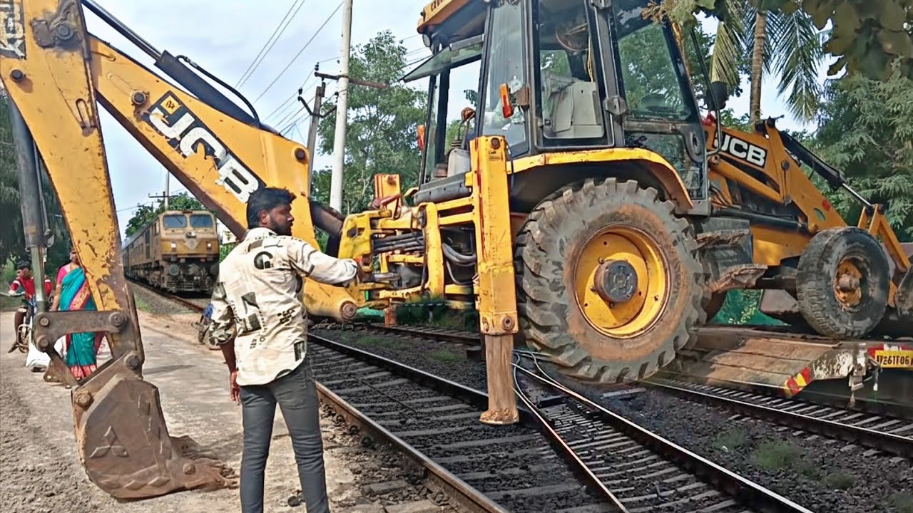 JCB Crossing Railway Track Safely?? | Engineering Work at Railway Site? Just The Adventure Video