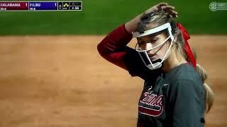 Alabama softball P Montana Fouts vs. LSU's Taylor Pleasants, 2nd inning, 3/12/22 screenshot 4