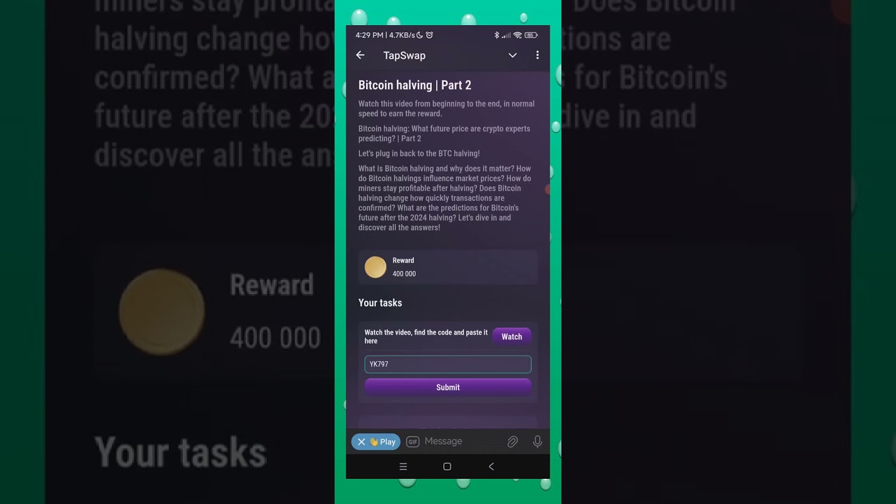 Tapswap codes 27 / 28 July 2024 | Bitcoin Halving Part 2 | 