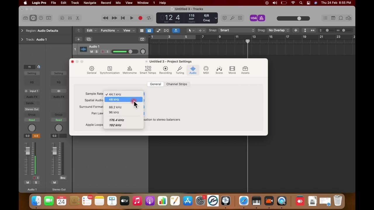 Logic Pro X Beginner Tutorial Part 3 in Hindi How to set SAMPLE RATE