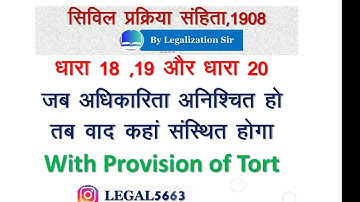 Section 18 ,19 and 20 of CPC | CPC lecture in hindi
