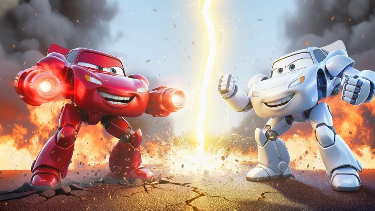 Thunder McQueen Challenges Red McQueen — Strength Showdown Begins 🤖🔥| Red Monster