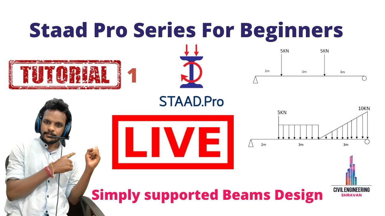 Staad pro Tutorial 1 : Beams Design | Building design | Civil ...