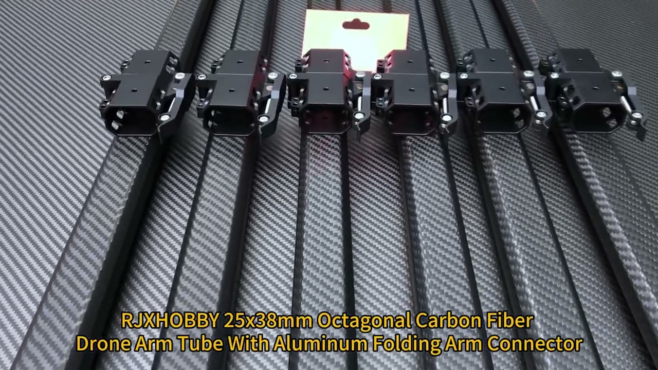 RJXHOBBY 25x38mm Octagonal Carbon Fiber Drone Arm Tube With Aluminum Folding Arm Connector