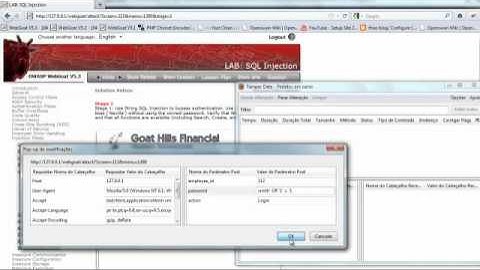 Owasp - WebGoat - String SQL Injection and Numeric SQL Injection
