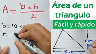 Como sacar el AREA de un TRIANGULO 🔼 (utilizando base y altura)