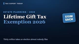 Lifetime Gift Tax Exemption 2026: The $30M Catch