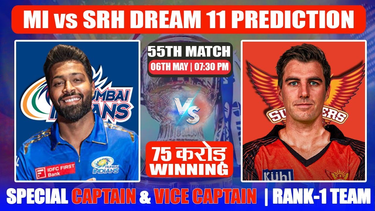 Mumbai Indians vs Sunrisers Heyadrabad , 55th Match Prediction | 5K Cash Prize Giveaway