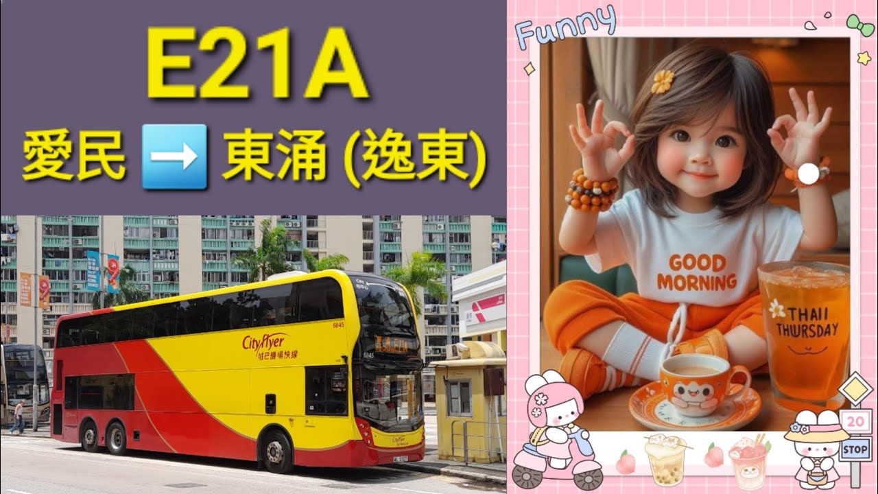 Hong Kong Bus Cityflyer 6845 @ E21A 城巴機場快線 Alexander Dennis Enviro500 MMC New Facelift 愛民 東涌(逸東)