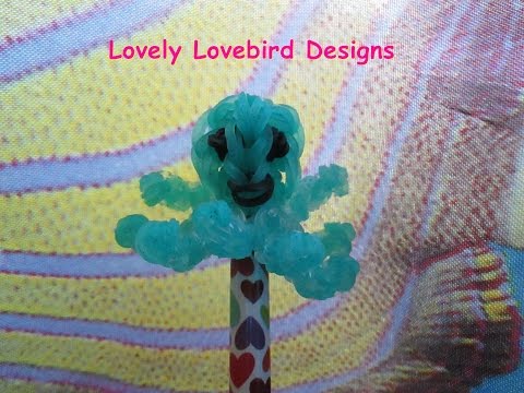 Rainbow Loom Kawaii Octopus Pencil Topper Charm.