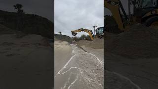 Tractor Connects River To Ocean 😳 #Oddlysatisfying #Shorts #Beach