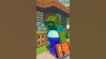 Betrayed Fat Zombie Become Rich (Lovely The End) - Monster School Minecraft Animation #shorts