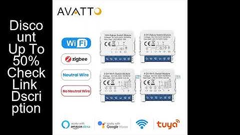 AVATTO Tuya WiFi Zigbee Smart Light Switch Module,No Neutral Wire 2 Ways Control Mini DIY Breaker Wo