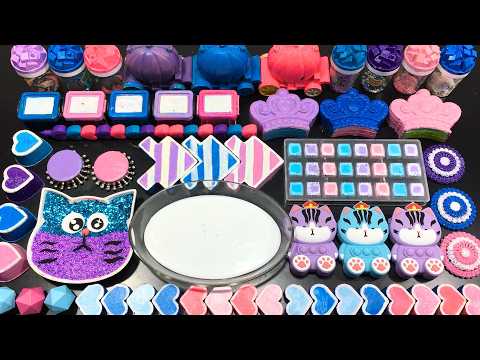 RELAXING WITH GALAXY SLIME ! Mixing MAKEUP, CLAY & Glitter into GLOSSY Slime !!!