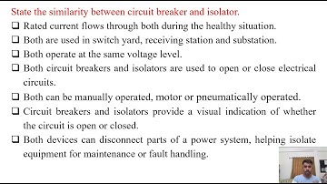 SGP Video short on State the similarity between circuit breaker and isolator in English