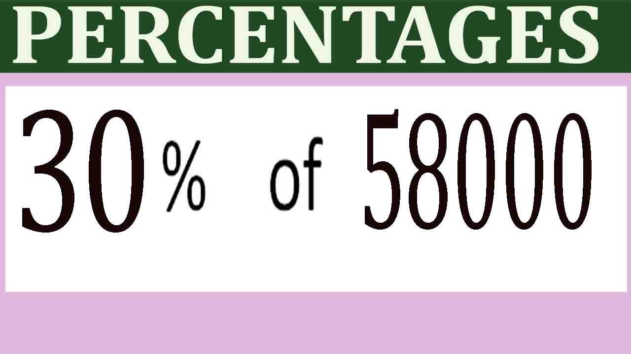 Percentages 30 Percentage(%) of 58000