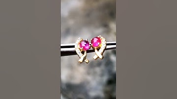 HV693-3 | Hoa tai nữ nhỏ xinh vàng 10k đá ruby Lục Yên - Giá 4.500k - 0921.400.999