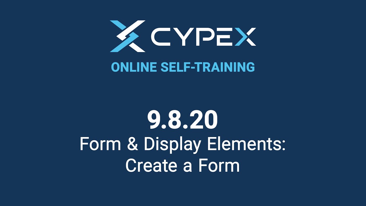 9.8.20 CYPEX Create a Form - Form & Display Elements | CYBERTEC ...