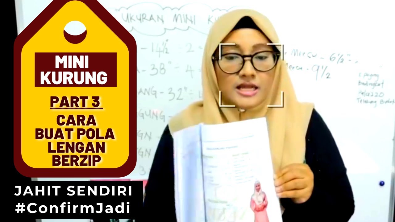 CARA BUAT POLA LENGAN MINI KURUNG - PART 3